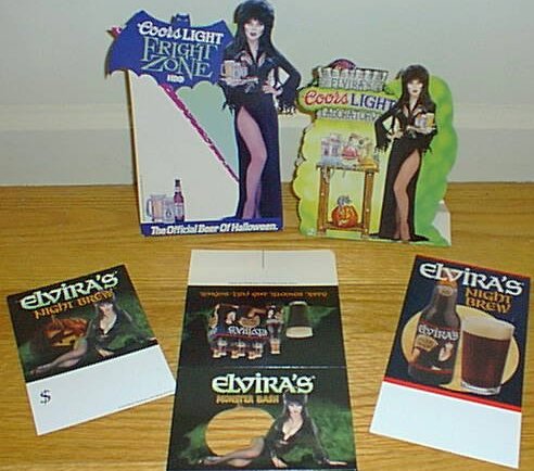 Table tents for Coors and Elvira's Night Brew